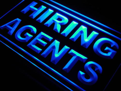 Hiring Agents Display Shop Lure Neon Light Sign